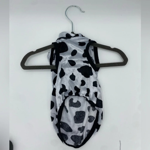 Puppy Dog Cow Spot Black White Halloween Hoodie Sweater Costume XS - Picture 2 of 4